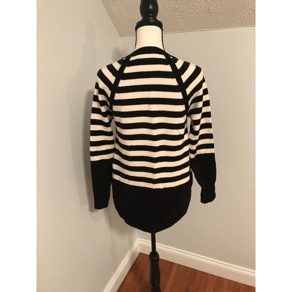 Anthropologie Rebekah Black/White Striped Tunic Sweater Size Extra Small - Picture 3 of 10